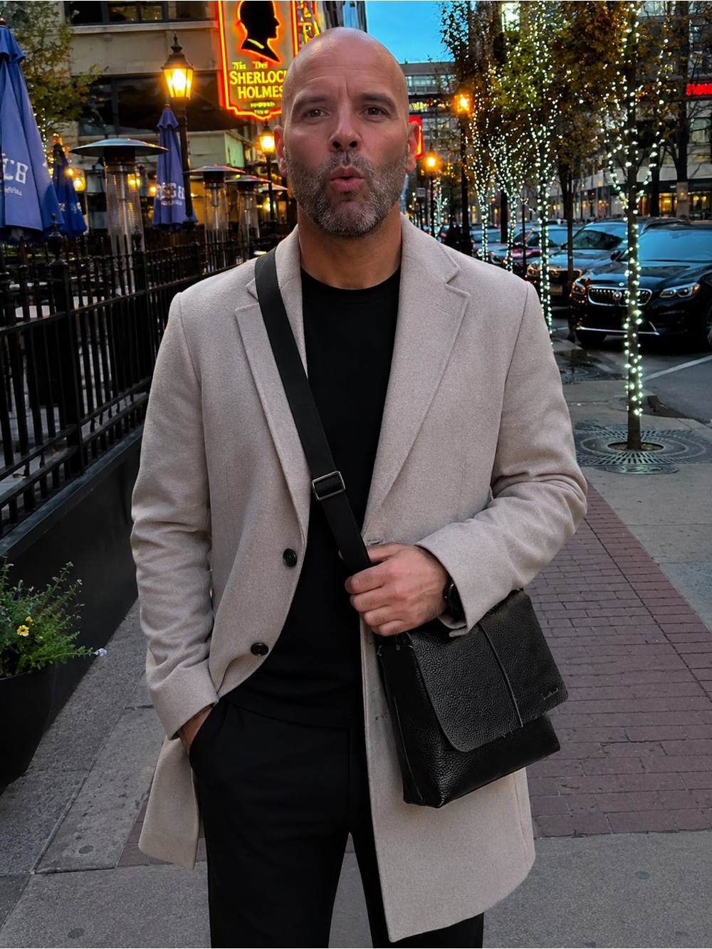 Bugatti Pebbled Leather Messenger with Adjustable Crossbody Strap